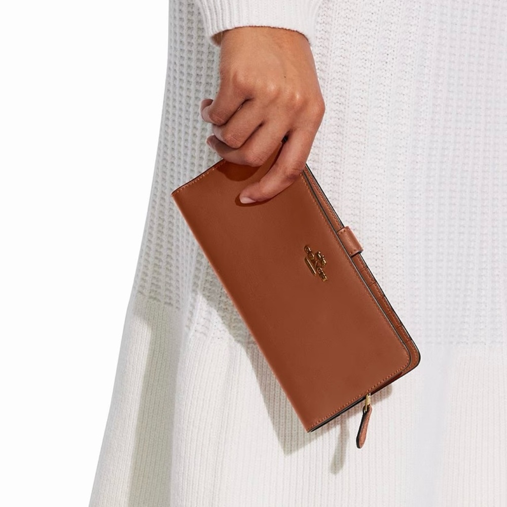 Coach Calf Leather Skinny Wallet.